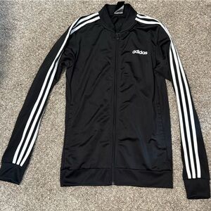 adidas Black Jacket with White Stripes